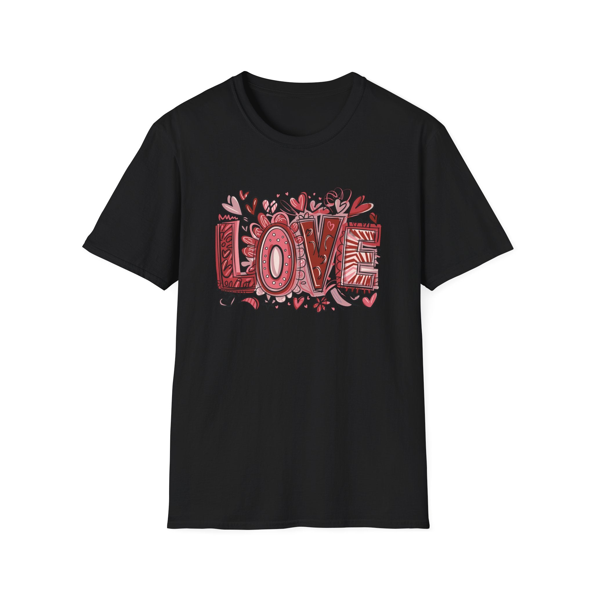 Doodle Love Unisex T-Shirt | Fun and Creative Valentine’s Day Apparel