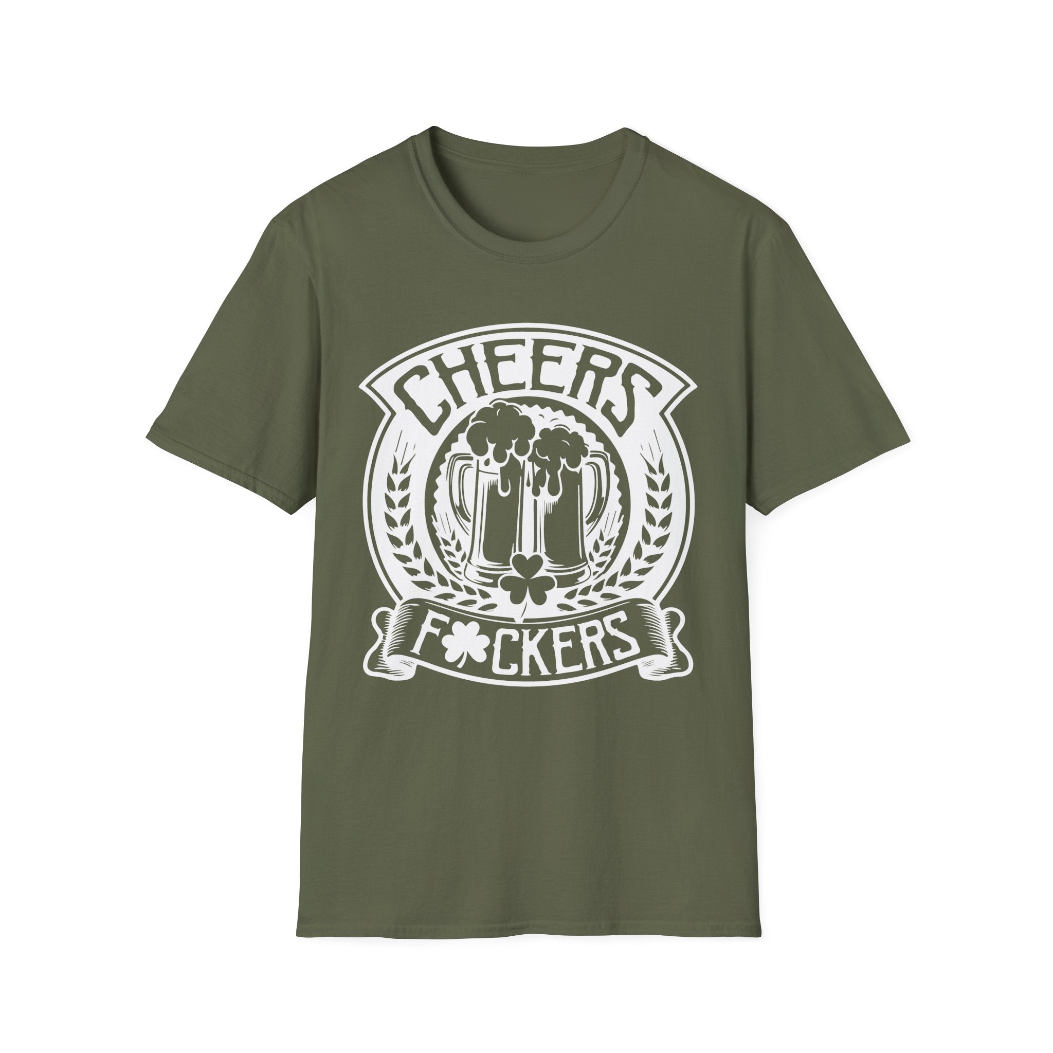 Green Cheers F*ckers Unisex T-Shirt | Fun Irish Beer Tee
