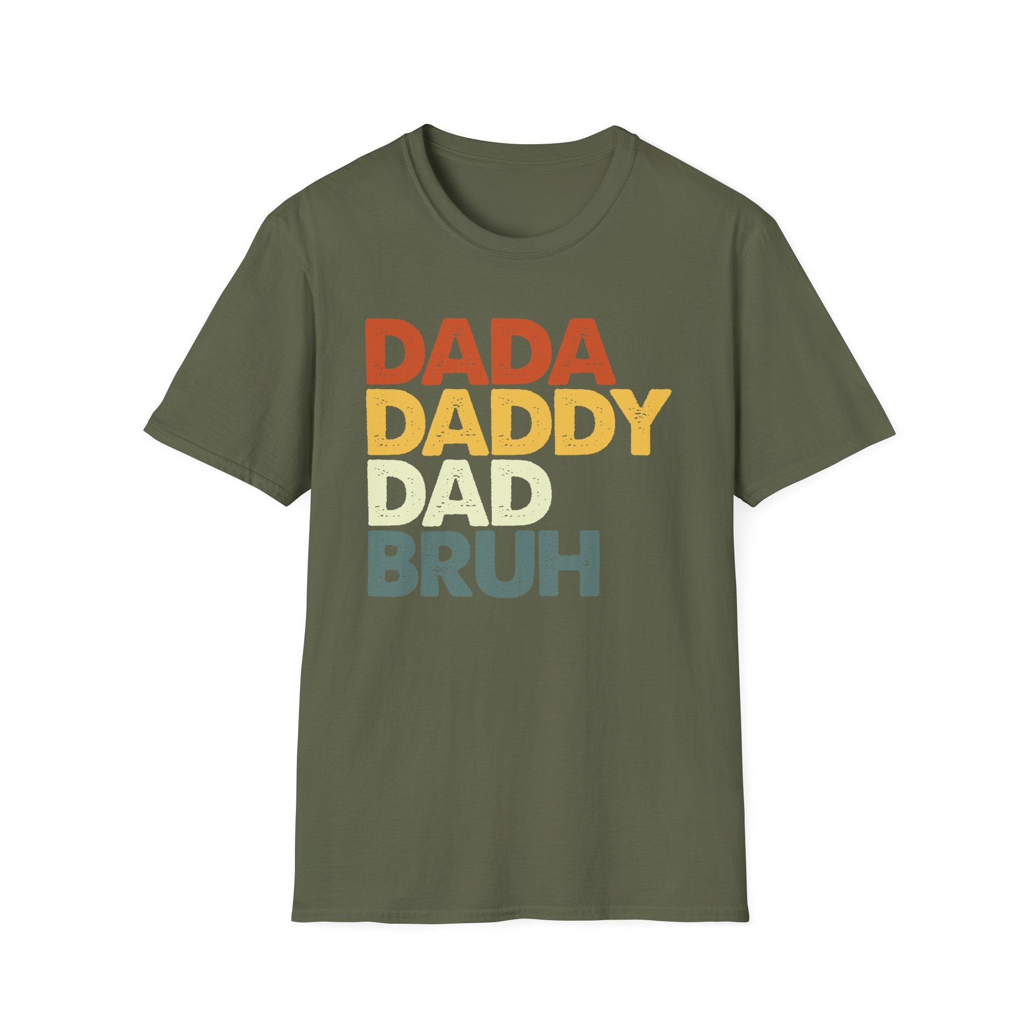 Dada Daddy Dad Bruh T-Shirt Funny Fatherhood Evolution Gift