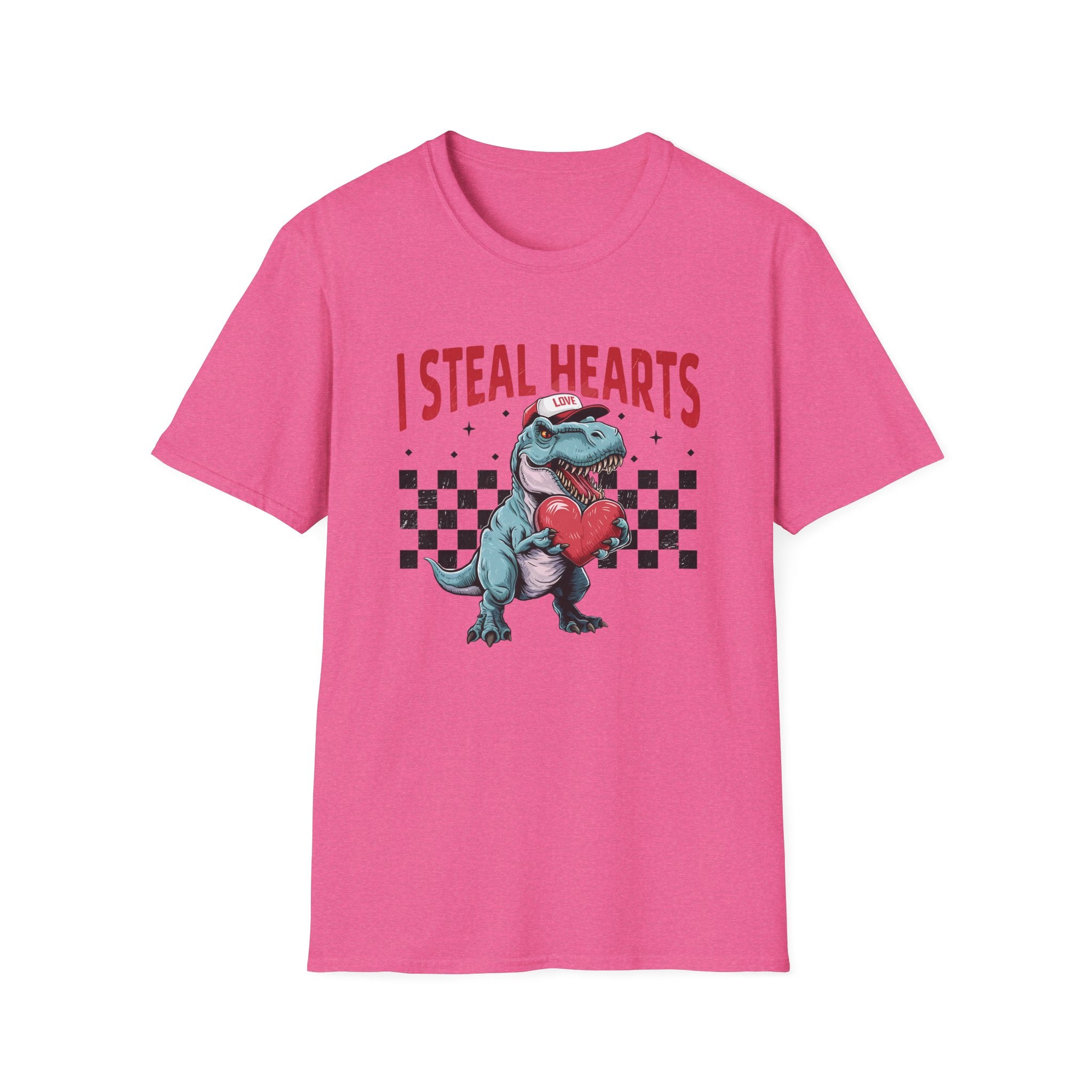 I Steal Hearts Dinosaur Unisex T-Shirt | Fun Valentine’s Day Gift