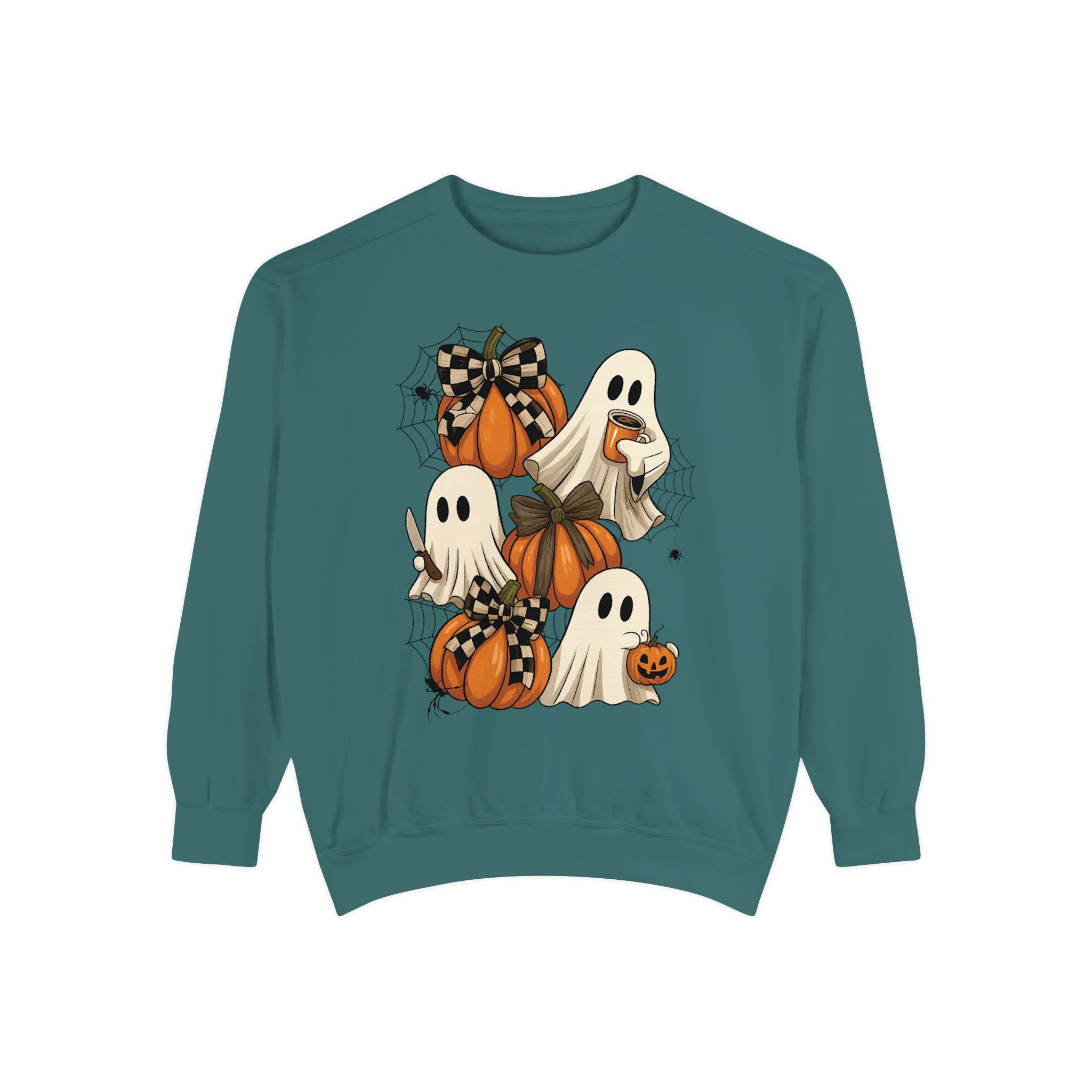 Trick or Treat Ghost Sweatshirt - Fun Spooky Pumpkin Crewneck for Fall