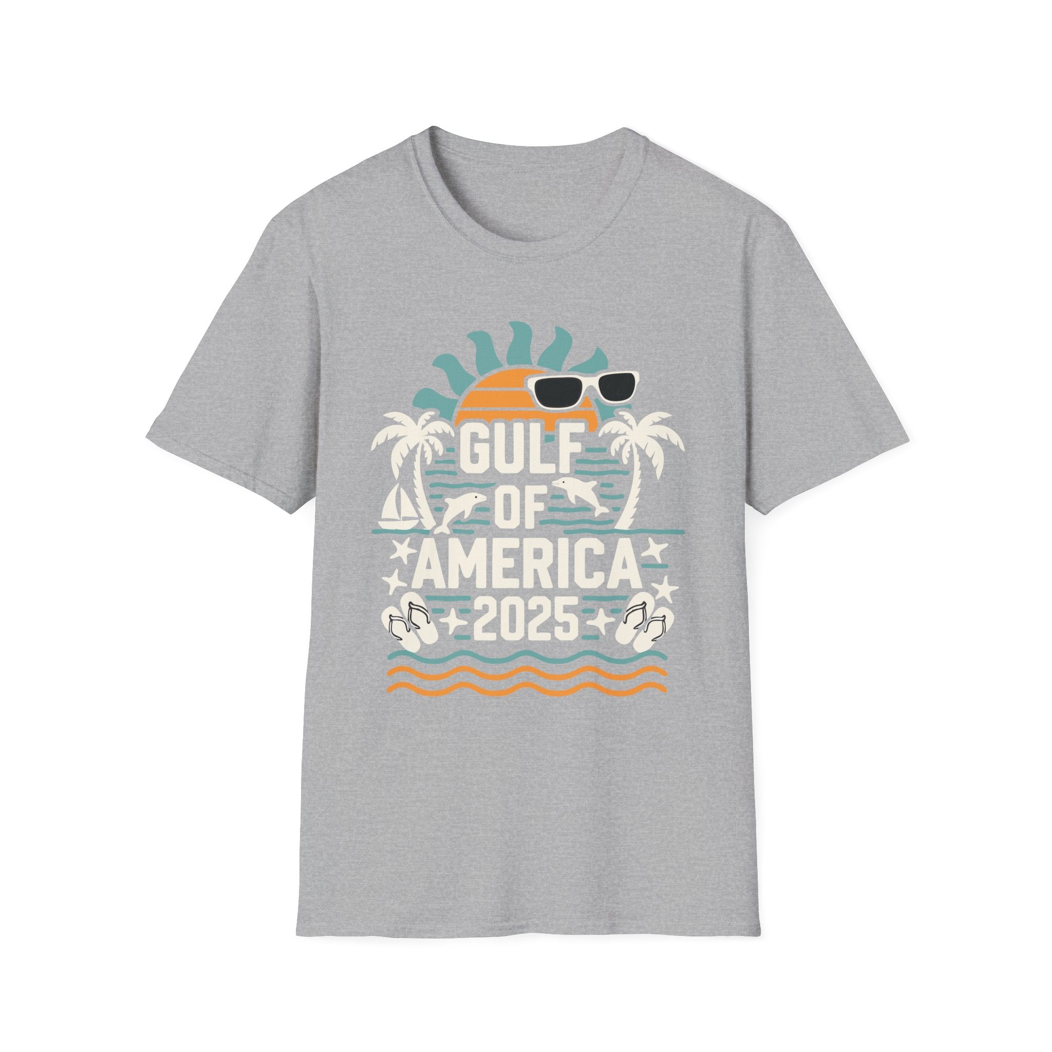 Sport Grey Beach-themed 2025 Gulf of America patriotic tee