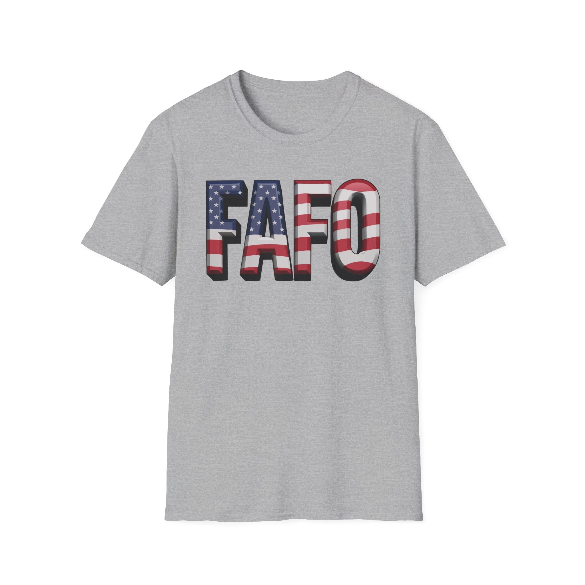 Sport Grey USA flag FAFO shirt in 3D bold font