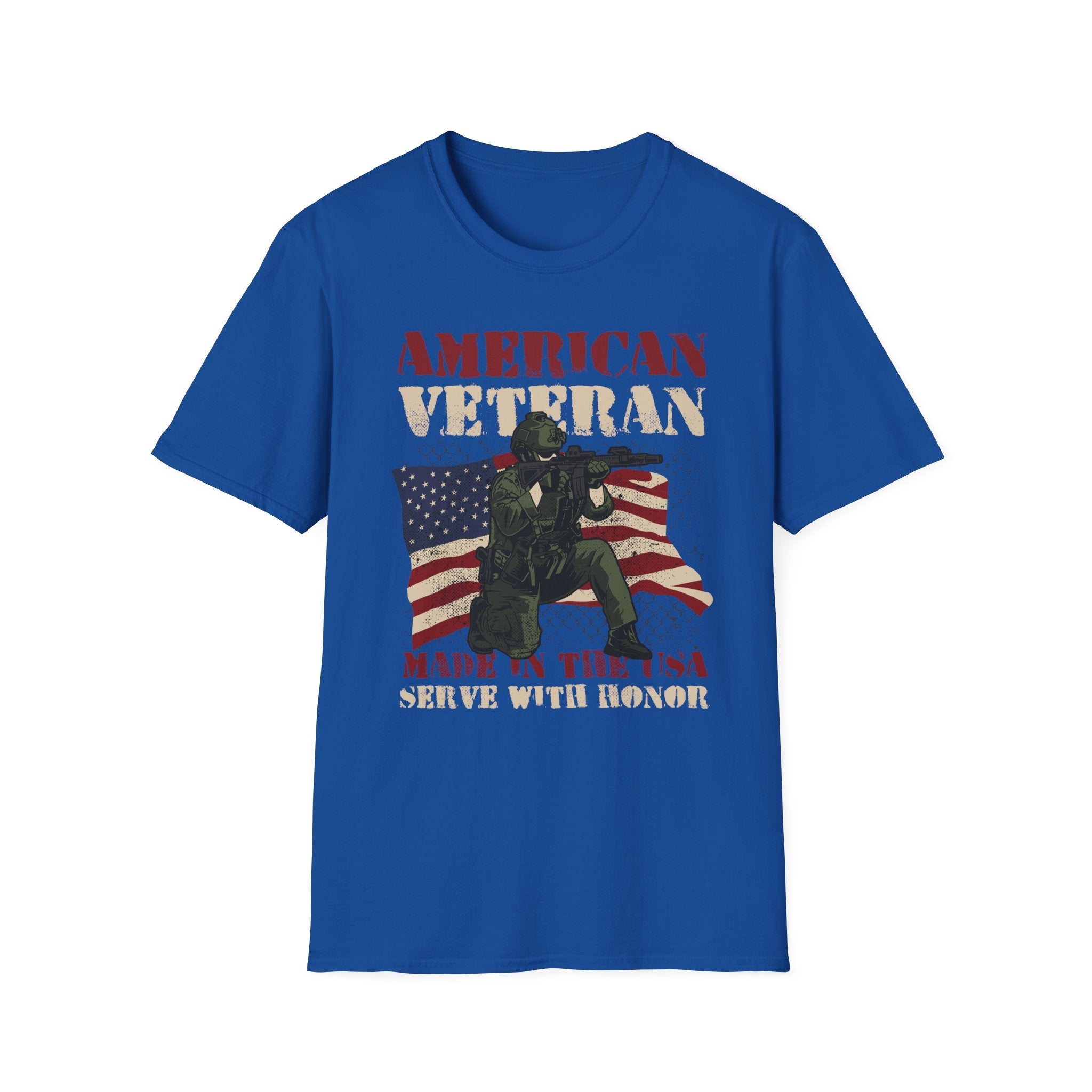 American Veteran Printed in the USA Serve With Honor Military Shirt - KoolKustoms