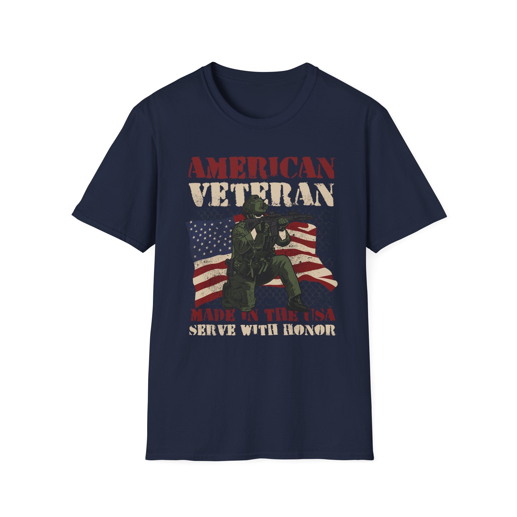 American Veteran Printed in the USA Serve With Honor Military Shirt - KoolKustoms