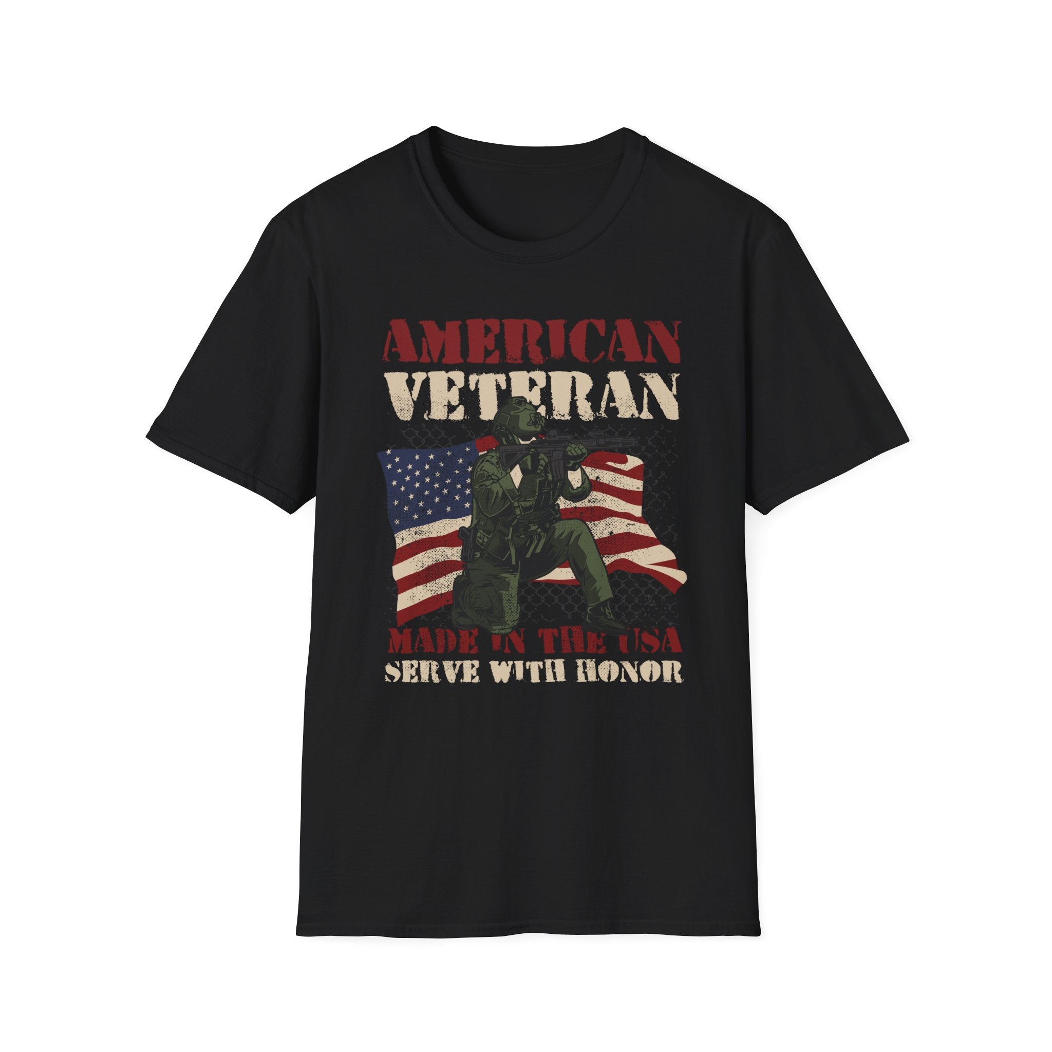 American Veteran Printed in the USA Serve With Honor Military Shirt - KoolKustoms