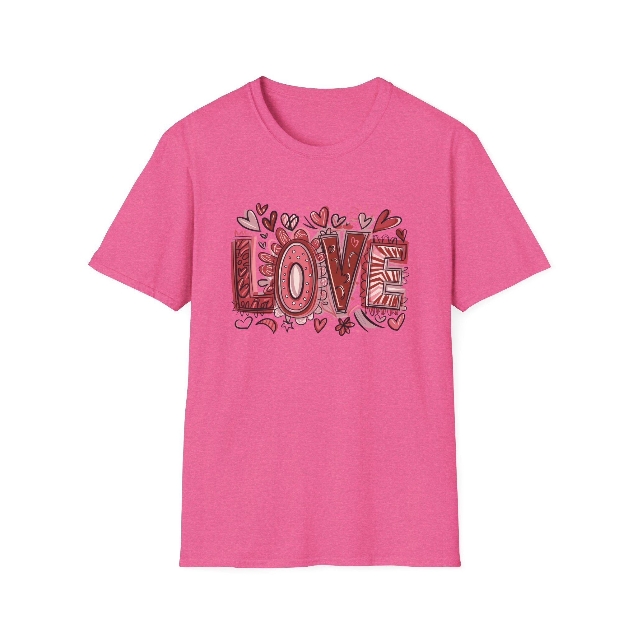 Doodle Love Unisex T-Shirt | Fun and Creative Valentine’s Day Apparel - KoolKustoms