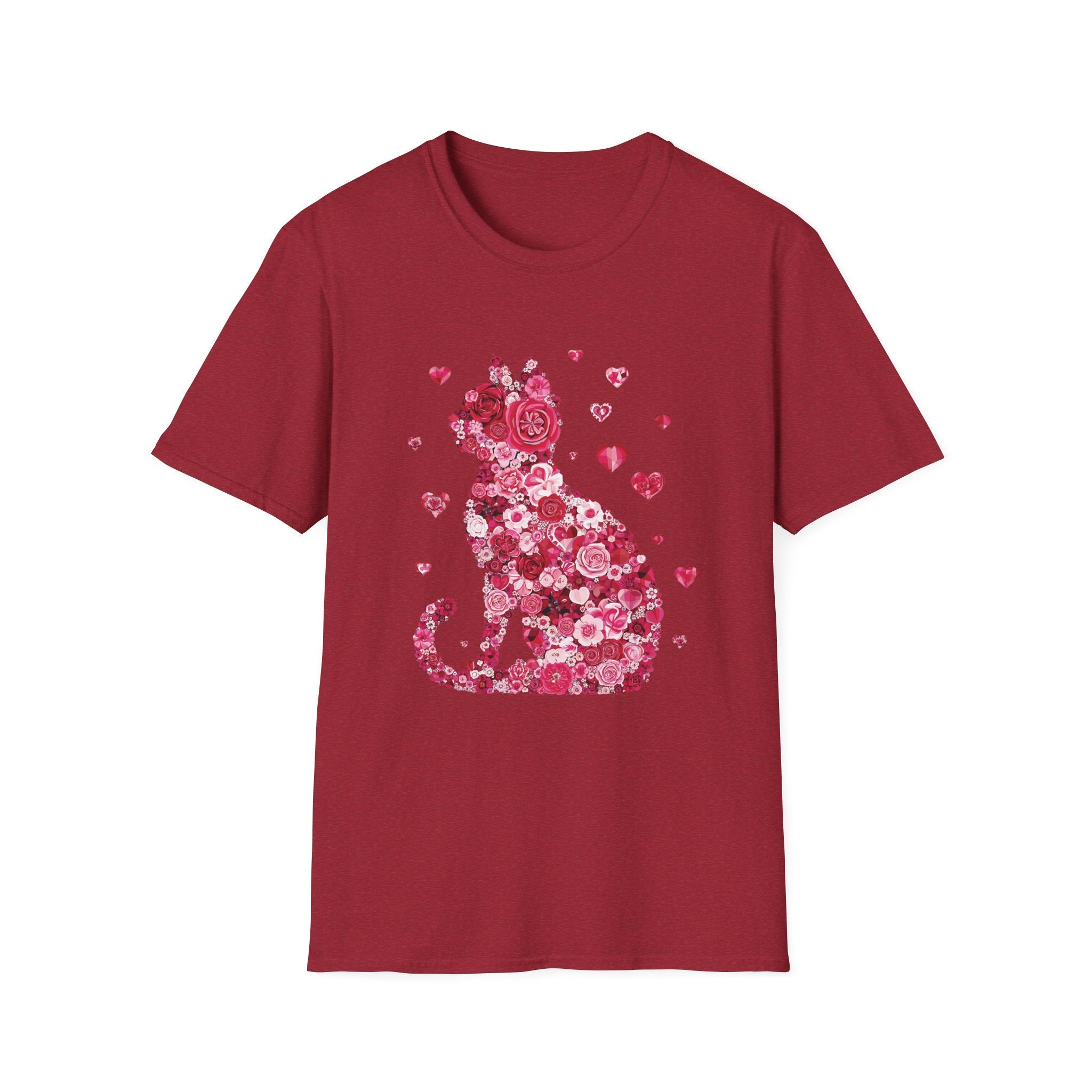 Floral Cat Silhouette T-Shirt | UNISEX | Cute Valentine’s Day Gift for Cat Lovers - KoolKustoms