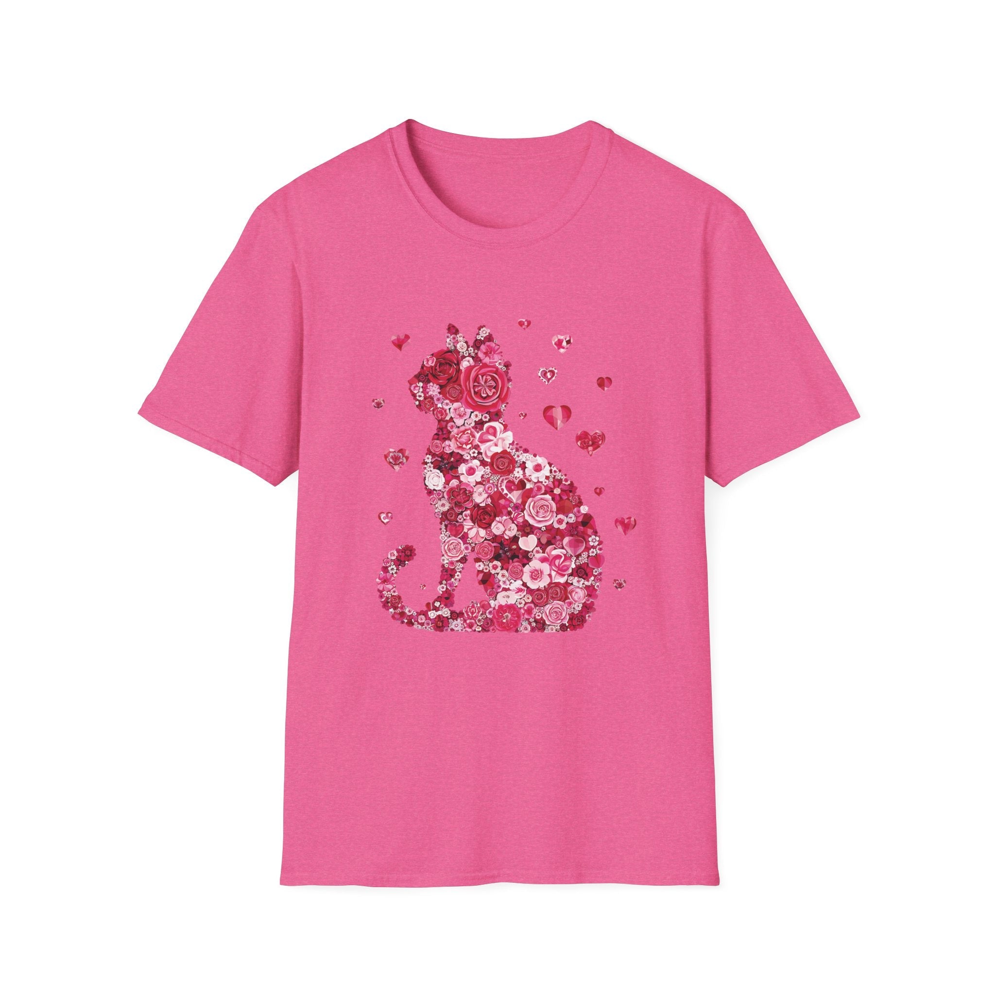 Floral Cat Silhouette T-Shirt | UNISEX | Cute Valentine’s Day Gift for Cat Lovers - KoolKustoms