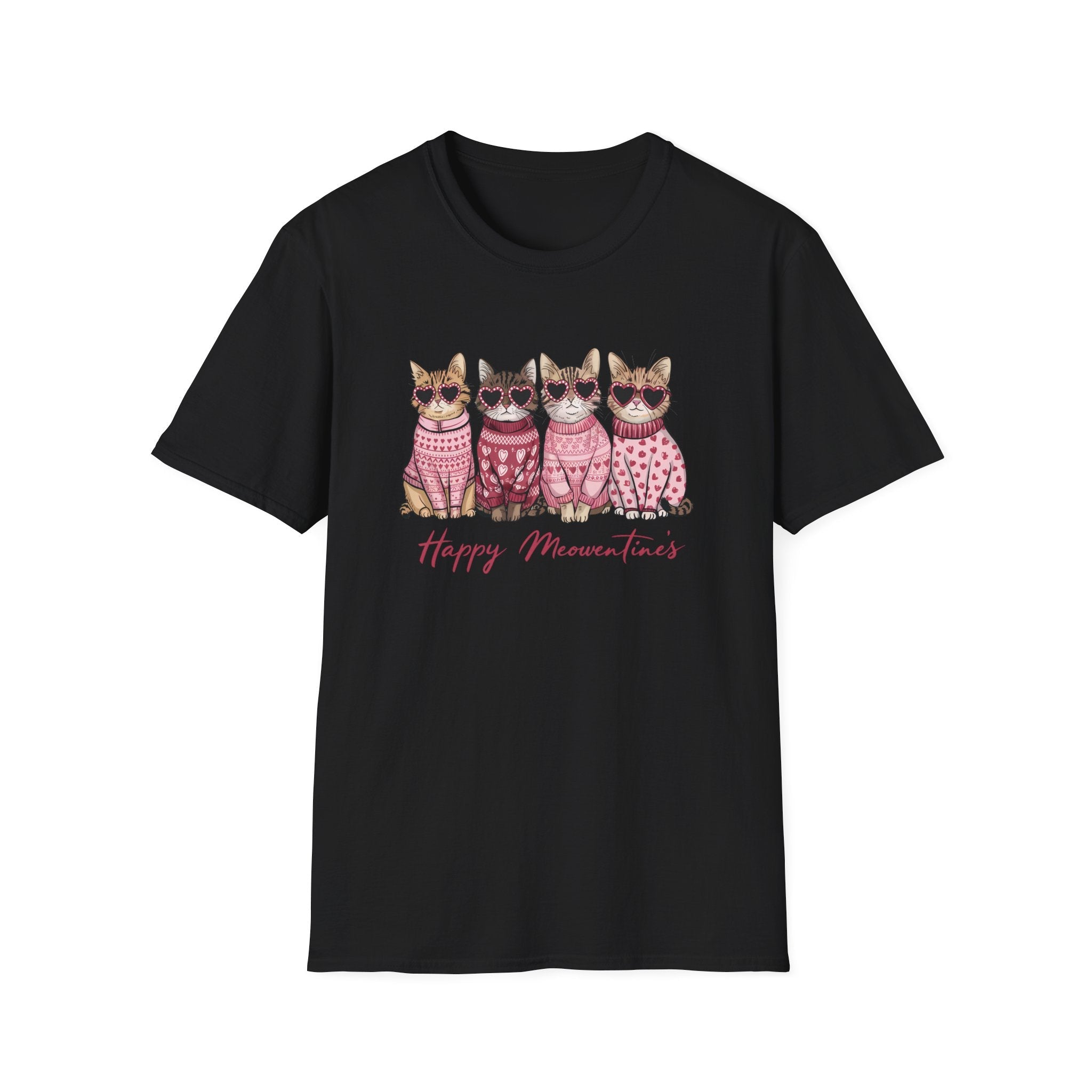 Happy Meowentine's Unisex T-Shirt | Adorable Valentine's Day Cat Lover Gift - KoolKustoms