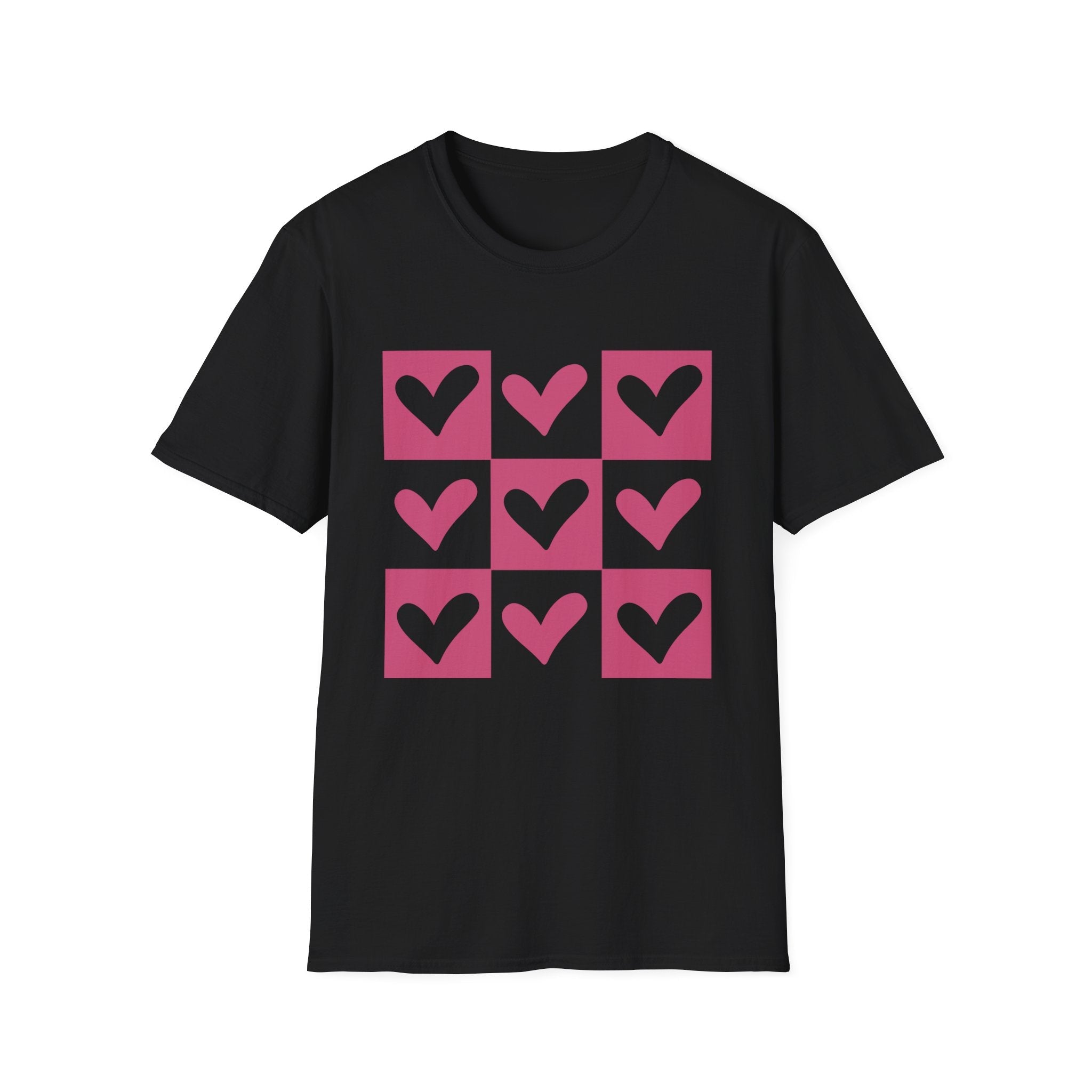 Heart Grid Unisex T-Shirt | Simple and Stylish Valentine's Day Gift - KoolKustoms