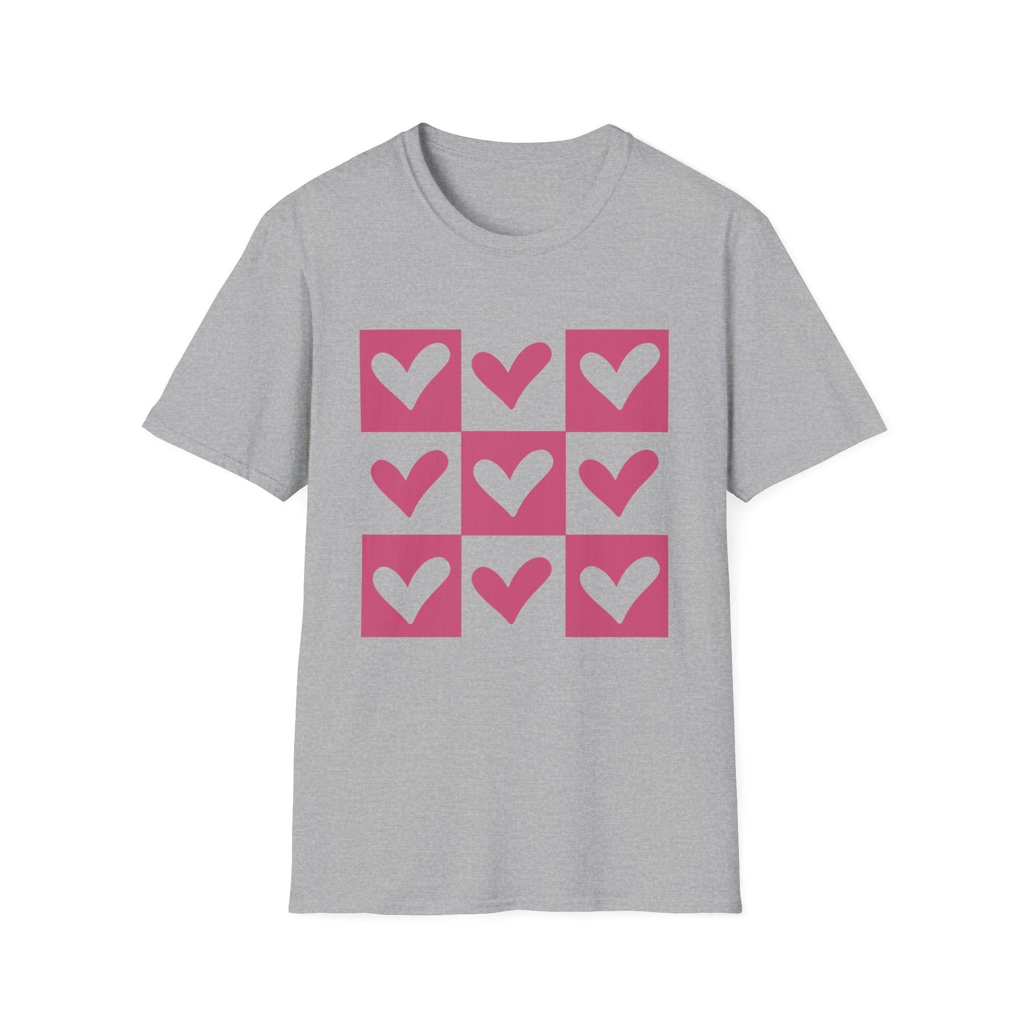 Heart Grid Unisex T-Shirt | Simple and Stylish Valentine's Day Gift - KoolKustoms