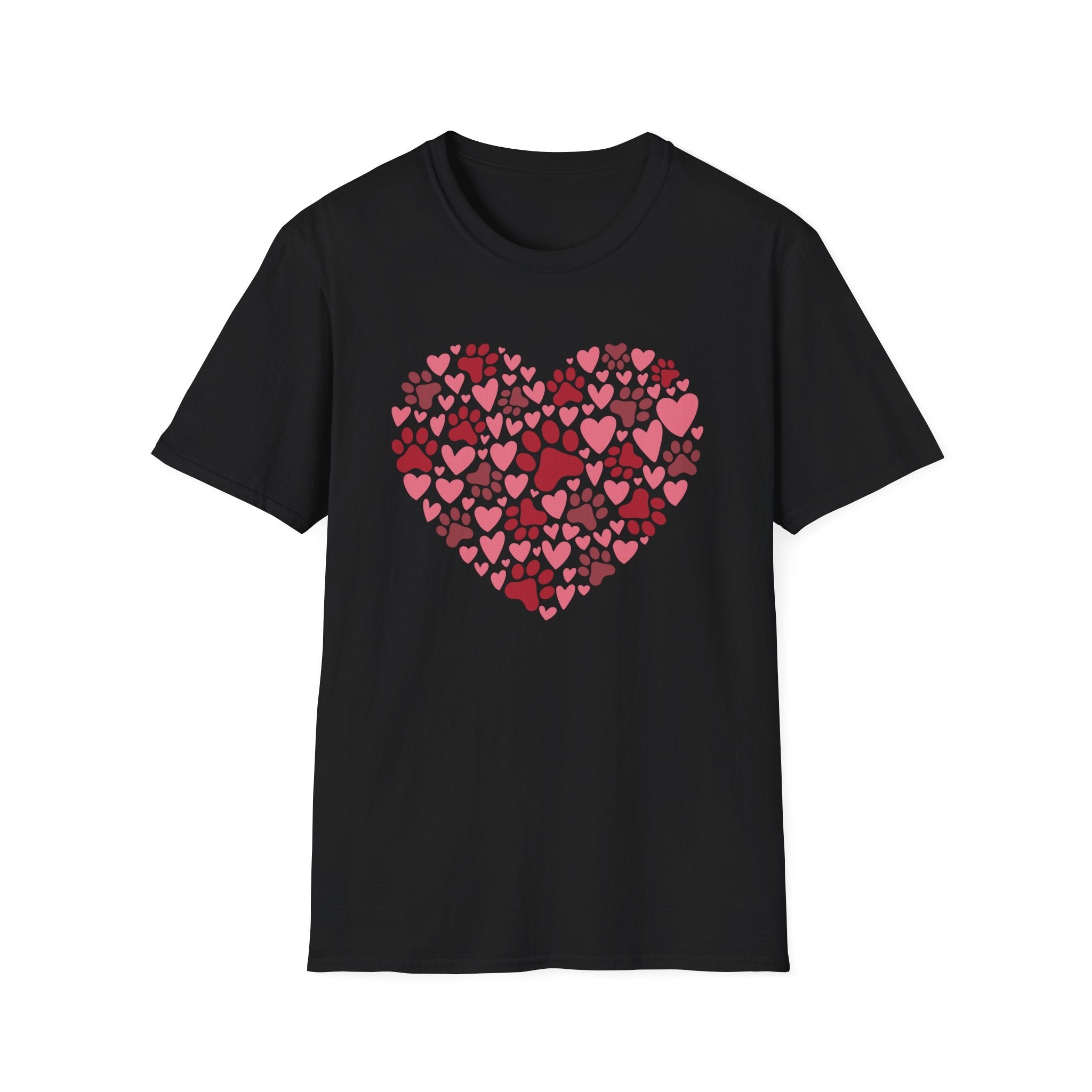 Heart of Paw Prints Unisex T-Shirt | Adorable Valentine’s Day Pet Lover Gift - KoolKustoms