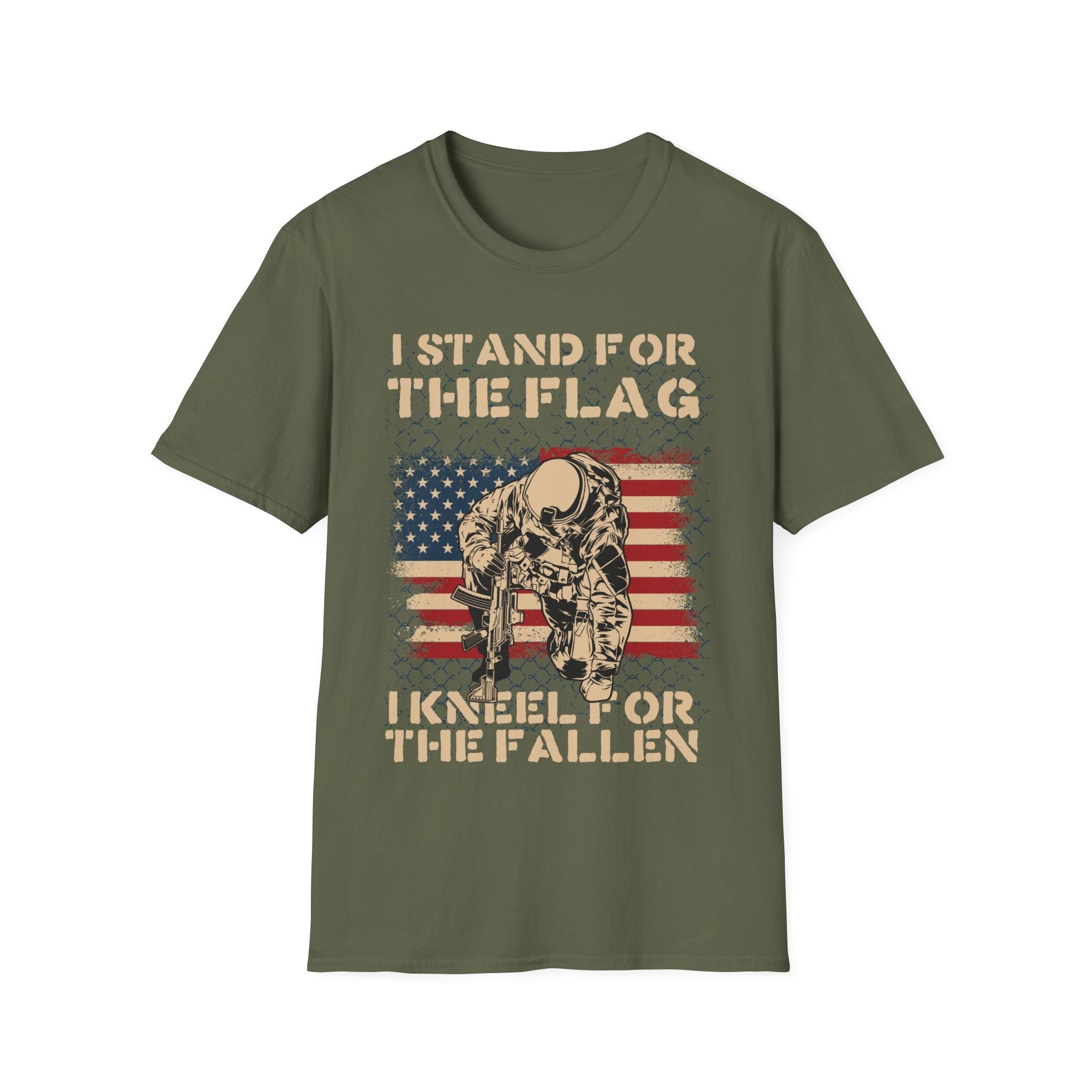 I Stand for the Flag I Kneel for the Fallen Patriotic Military Shirt - KoolKustoms
