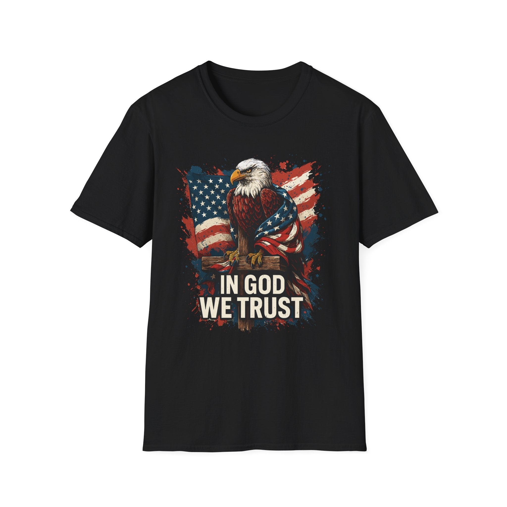 In God We Trust Bald Eagle T-Shirt – Patriotic Christian Flag Shirt - KoolKustoms