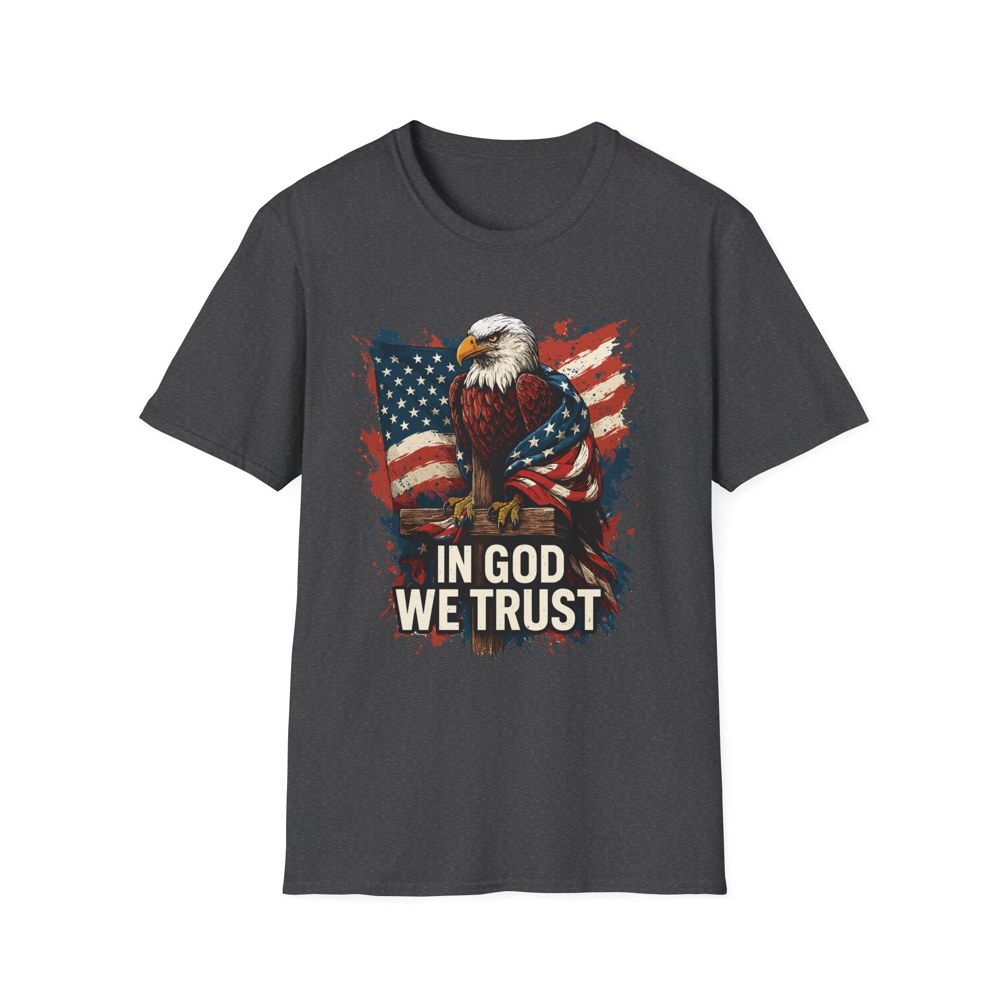 In God We Trust Bald Eagle T-Shirt – Patriotic Christian Flag Shirt - KoolKustoms