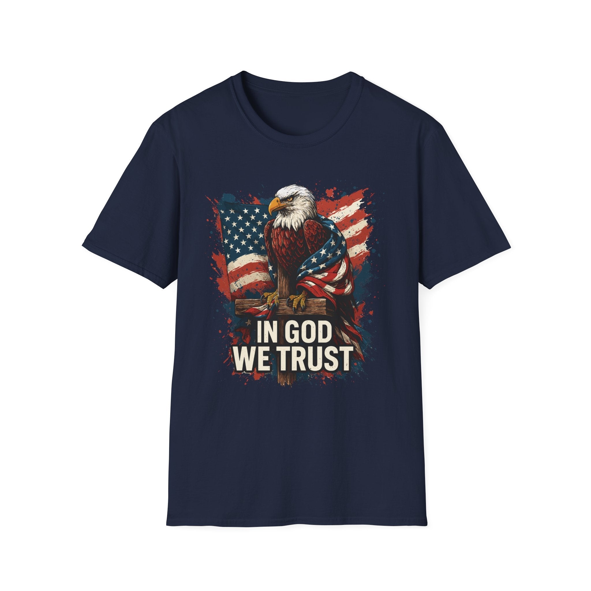 In God We Trust Bald Eagle T-Shirt – Patriotic Christian Flag Shirt - KoolKustoms