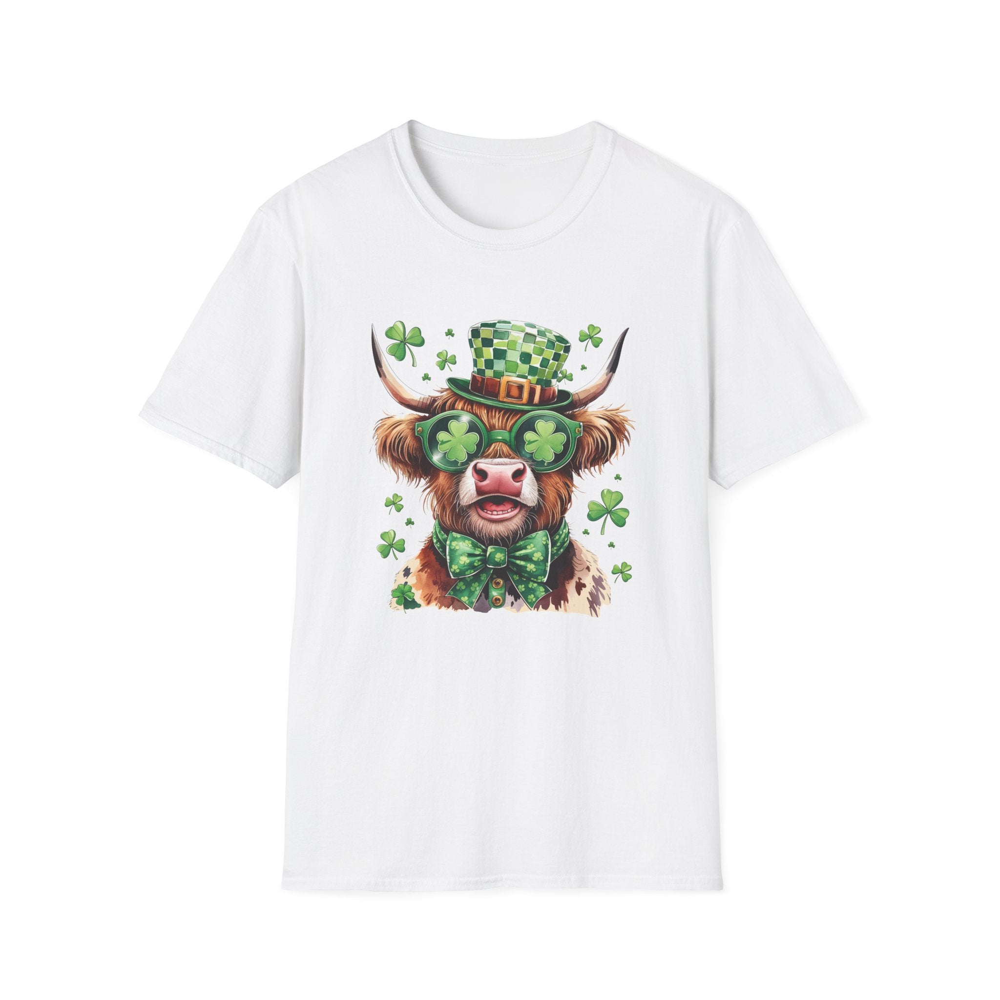 Lucky Highland Cow Unisex T-Shirt | St. Patrick’s Day Fun Tee - KoolKustoms