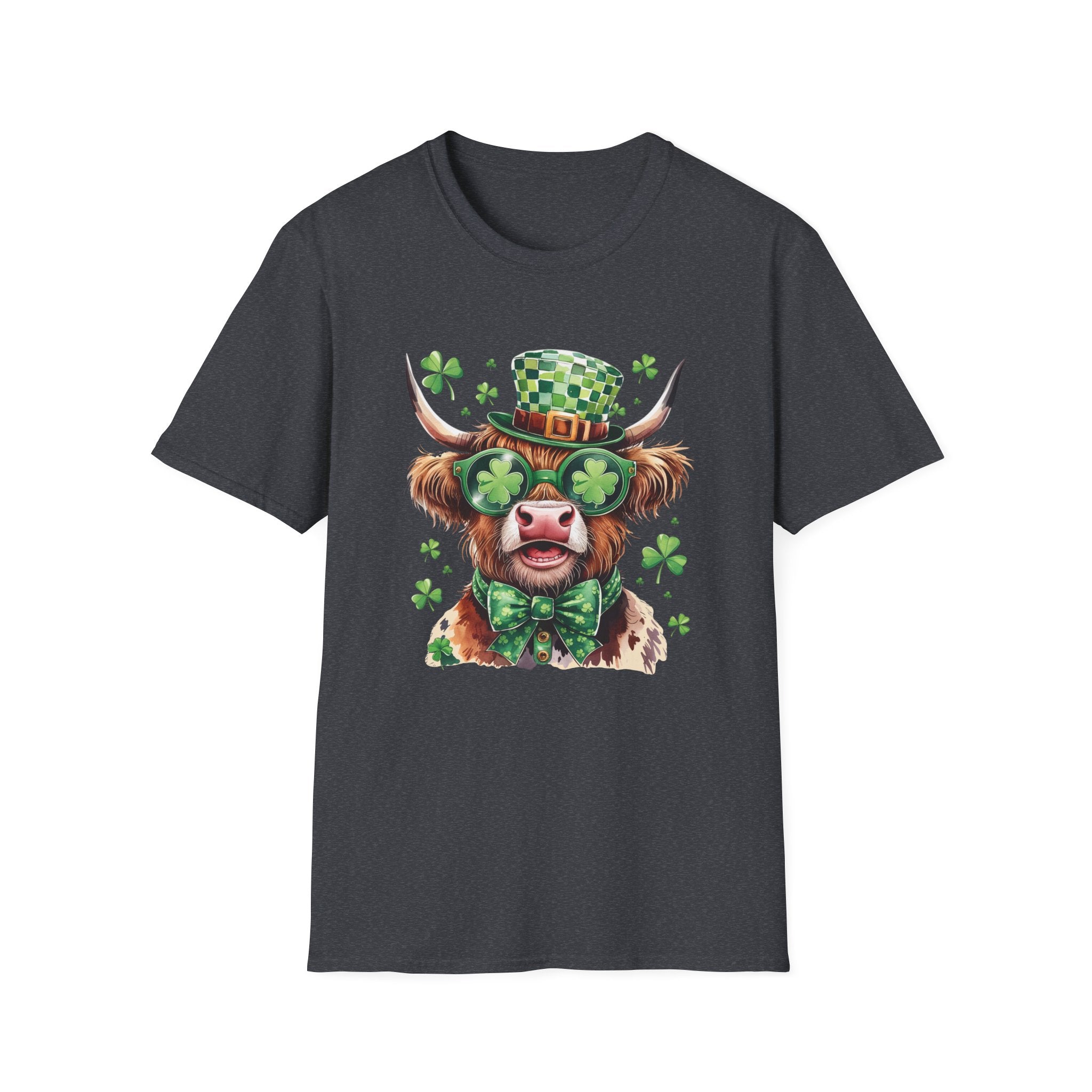 Lucky Highland Cow Unisex T-Shirt | St. Patrick’s Day Fun Tee - KoolKustoms