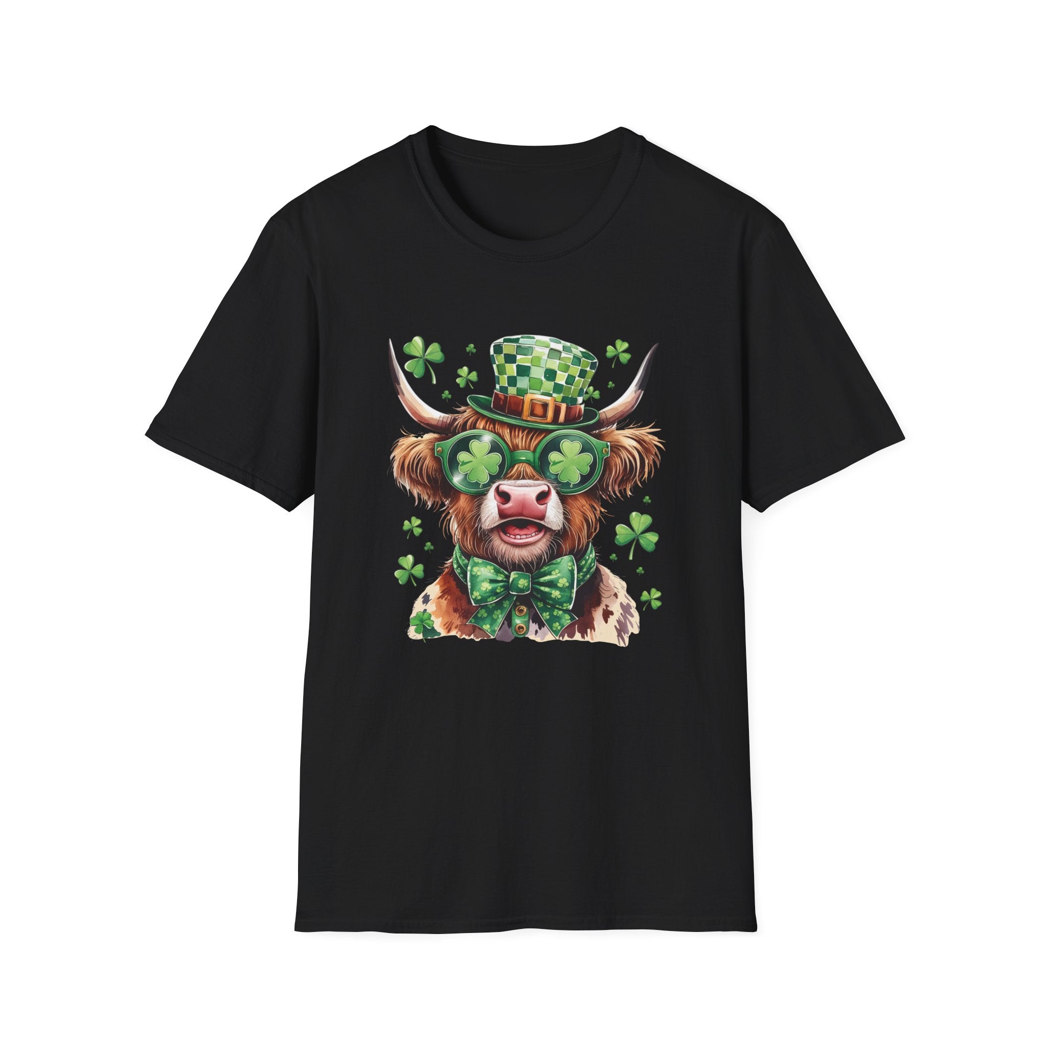 Lucky Highland Cow Unisex T-Shirt | St. Patrick’s Day Fun Tee - KoolKustoms