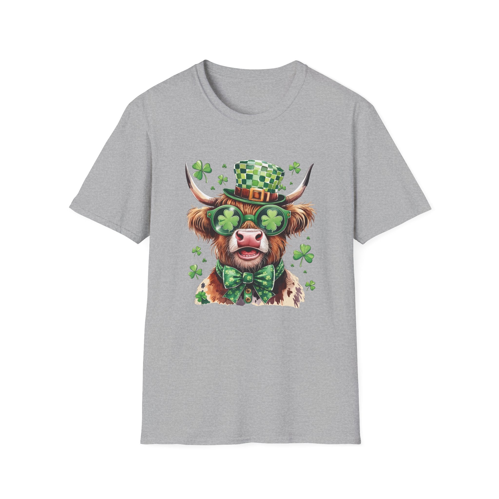 Lucky Highland Cow Unisex T-Shirt | St. Patrick’s Day Fun Tee - KoolKustoms