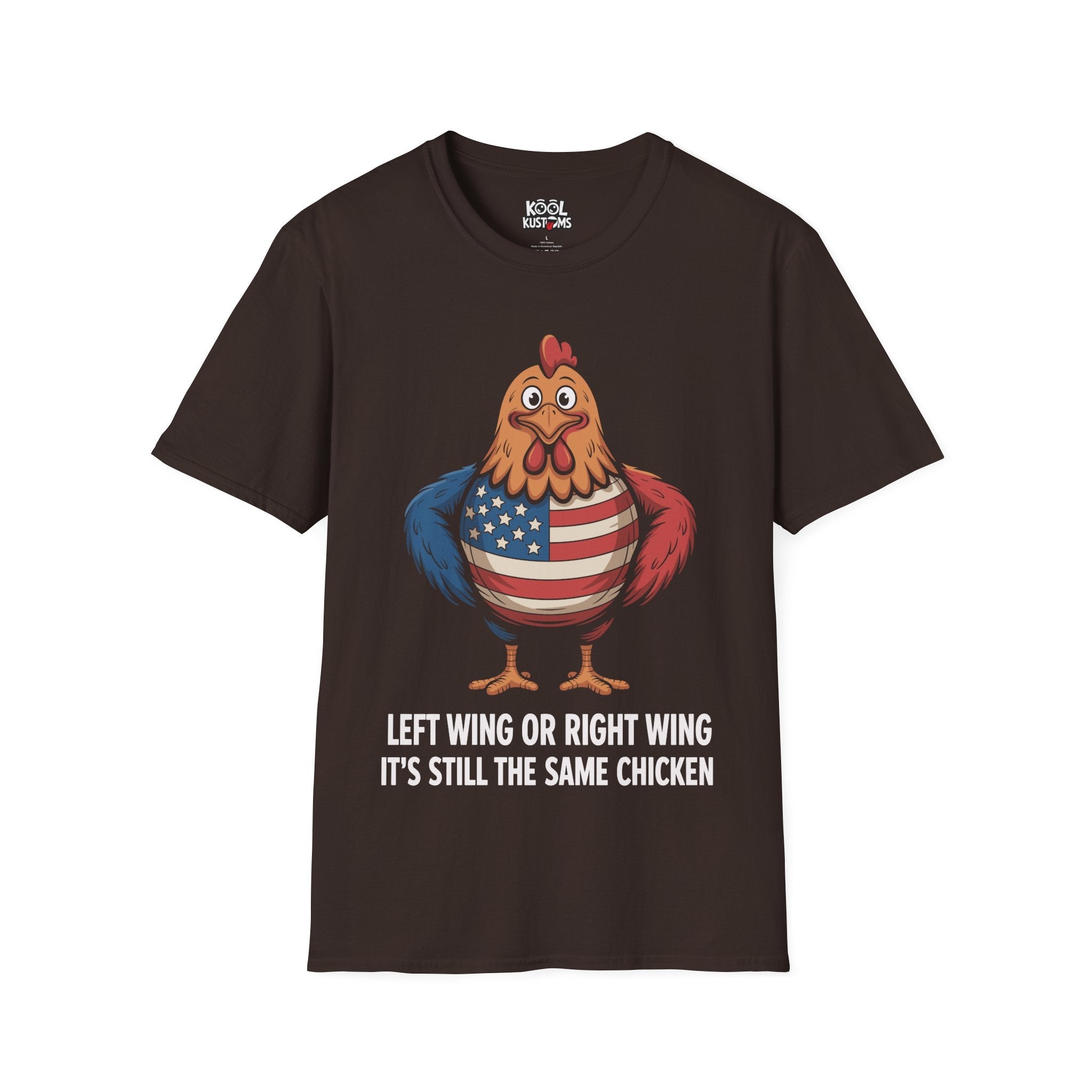 Patriotic American T Shirt - Funny Chicken Political Satire Tee - KoolKustoms