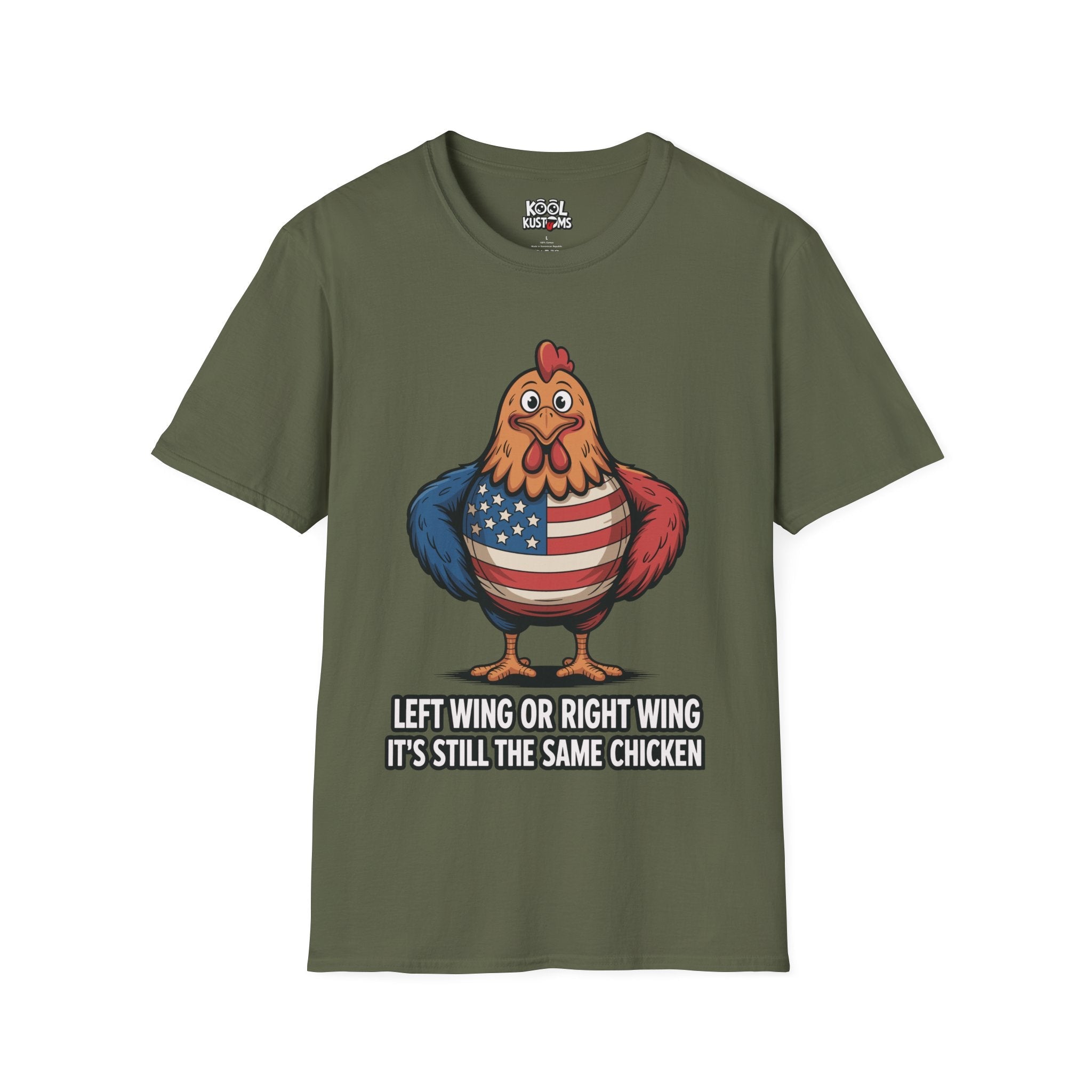 Patriotic American T Shirt - Funny Chicken Political Satire Tee - KoolKustoms