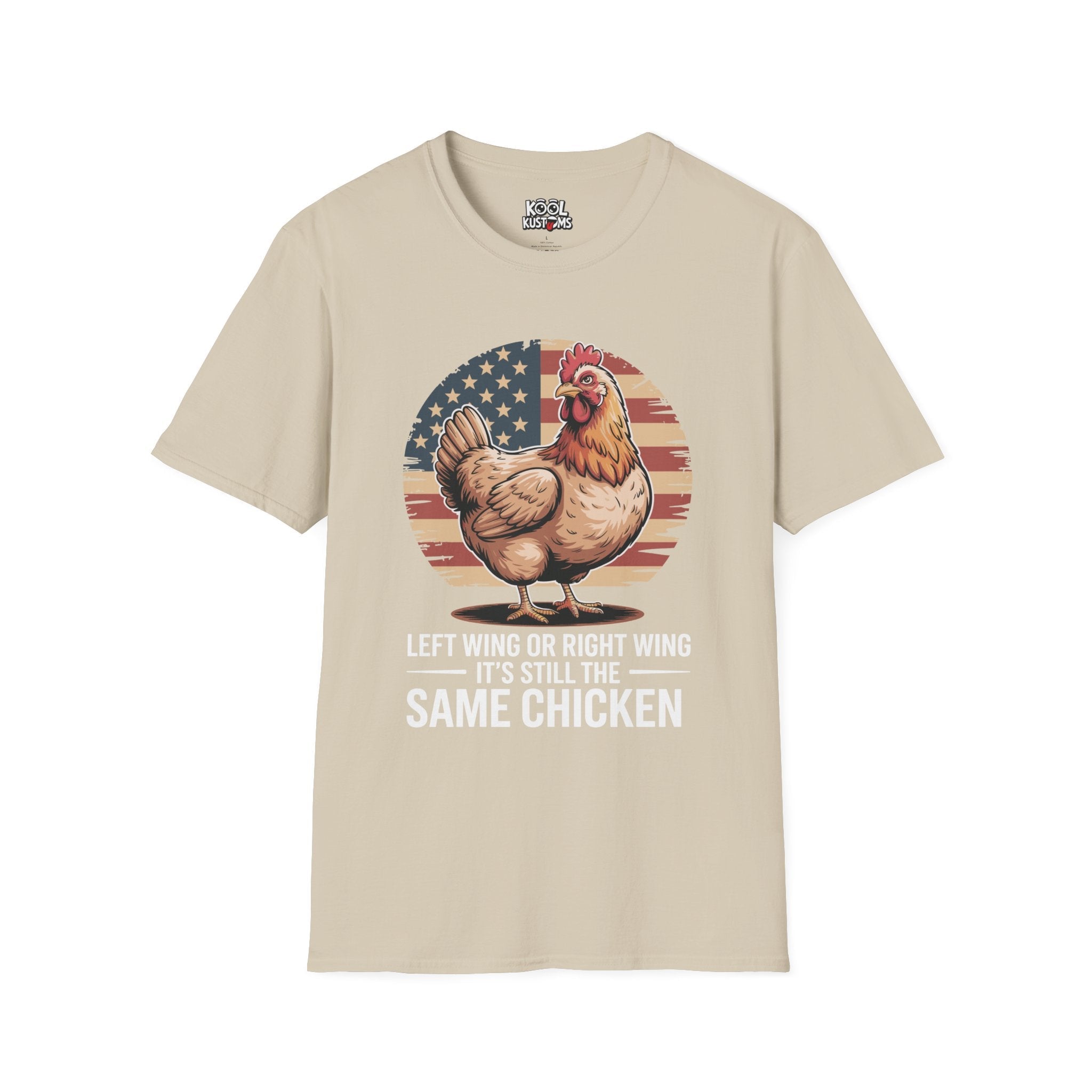 Patriotic American T Shirt - Left Wing Right Wing Same Chicken Tee - KoolKustoms