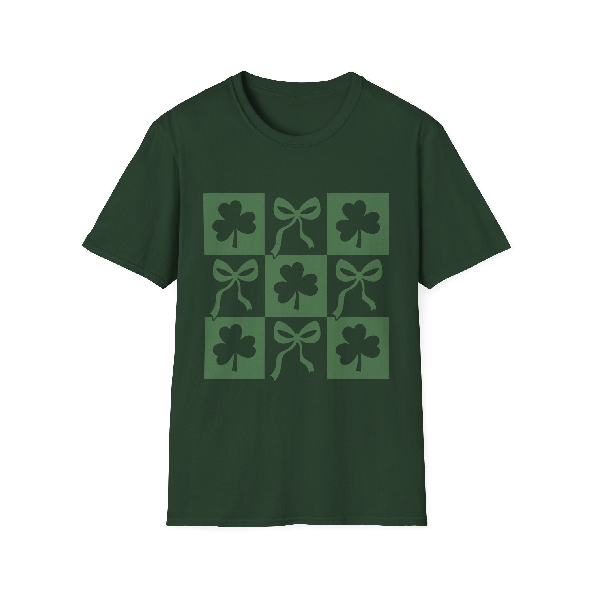 Shamrock and Bow Unisex T-Shirt | Stylish St. Patrick’s Day Tee - KoolKustoms