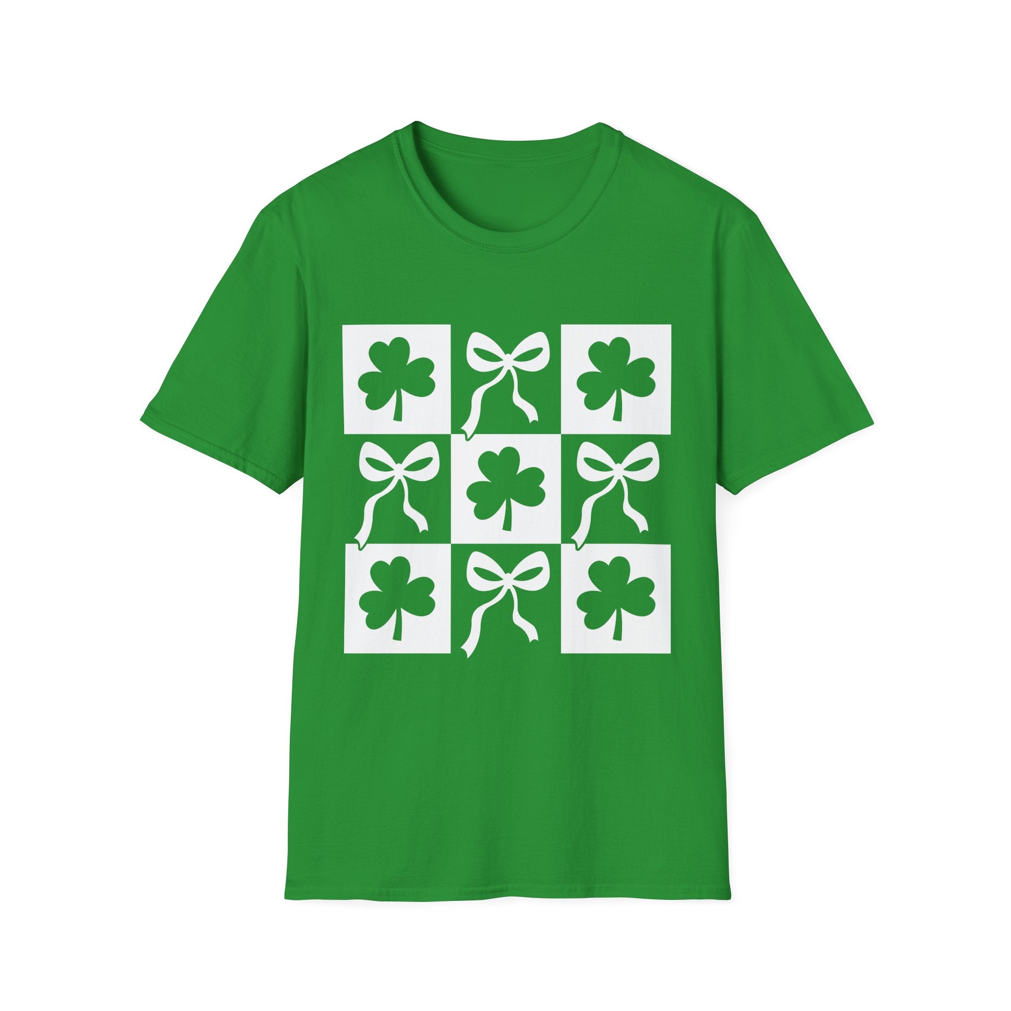 Shamrock and Bow Unisex T-Shirt | Stylish St. Patrick’s Day Tee - KoolKustoms
