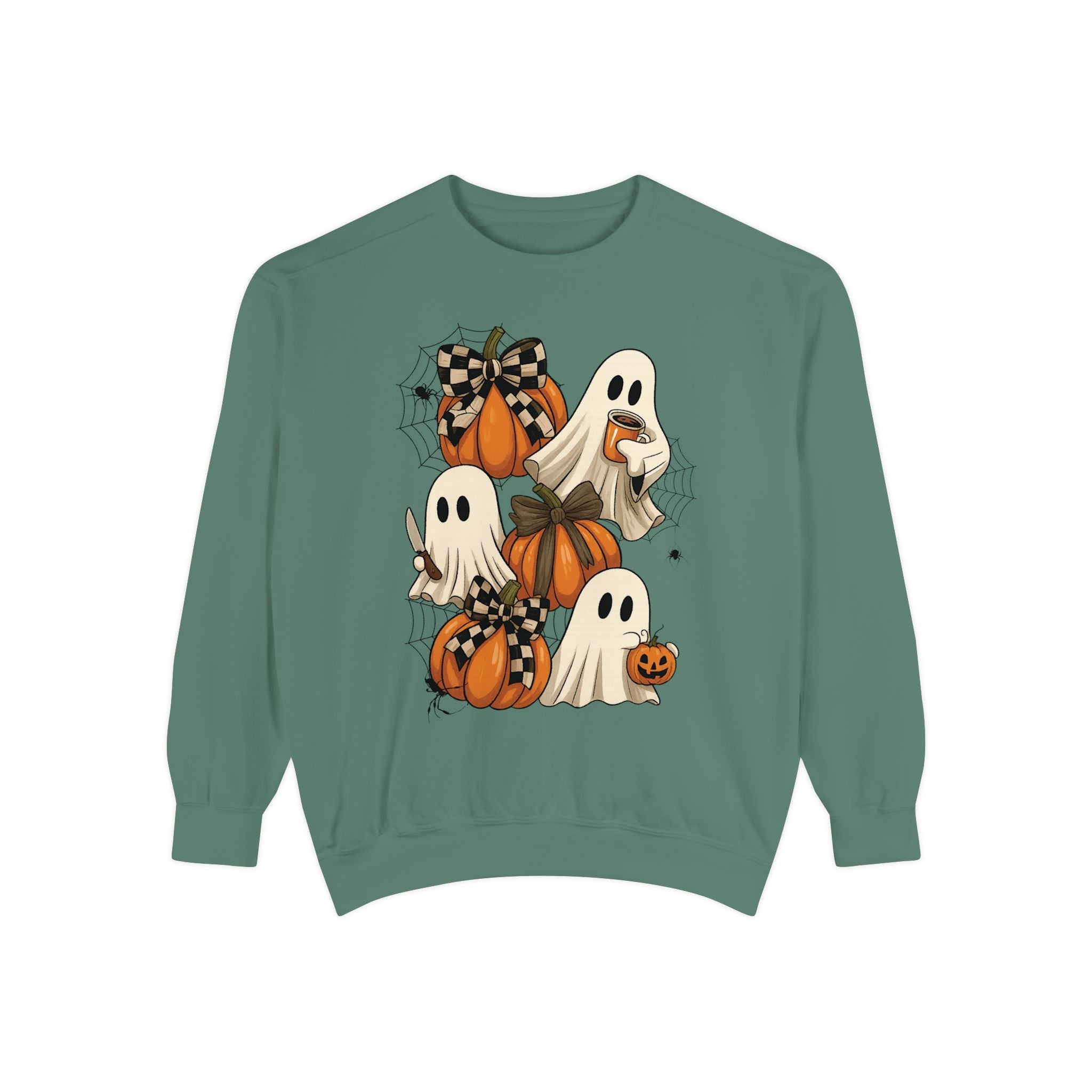 Trick or Treat Ghost Sweatshirt - Fun Spooky Pumpkin Crewneck for Fall - KoolKustoms