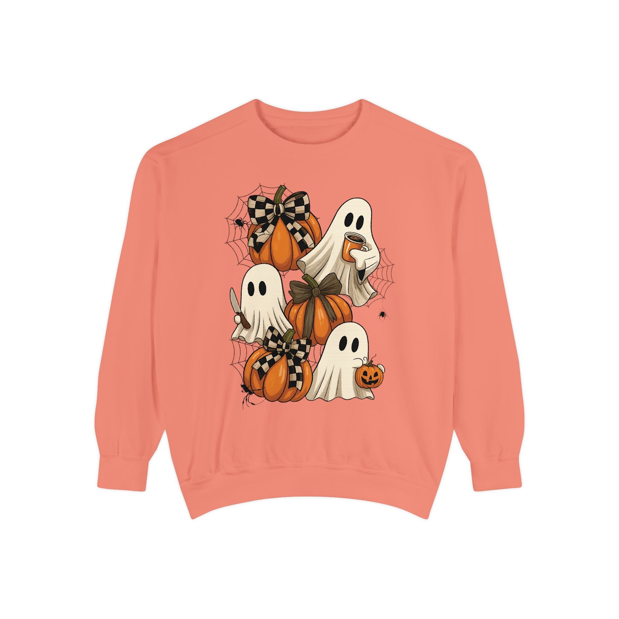 Trick or Treat Ghost Sweatshirt - Fun Spooky Pumpkin Crewneck for Fall - KoolKustoms