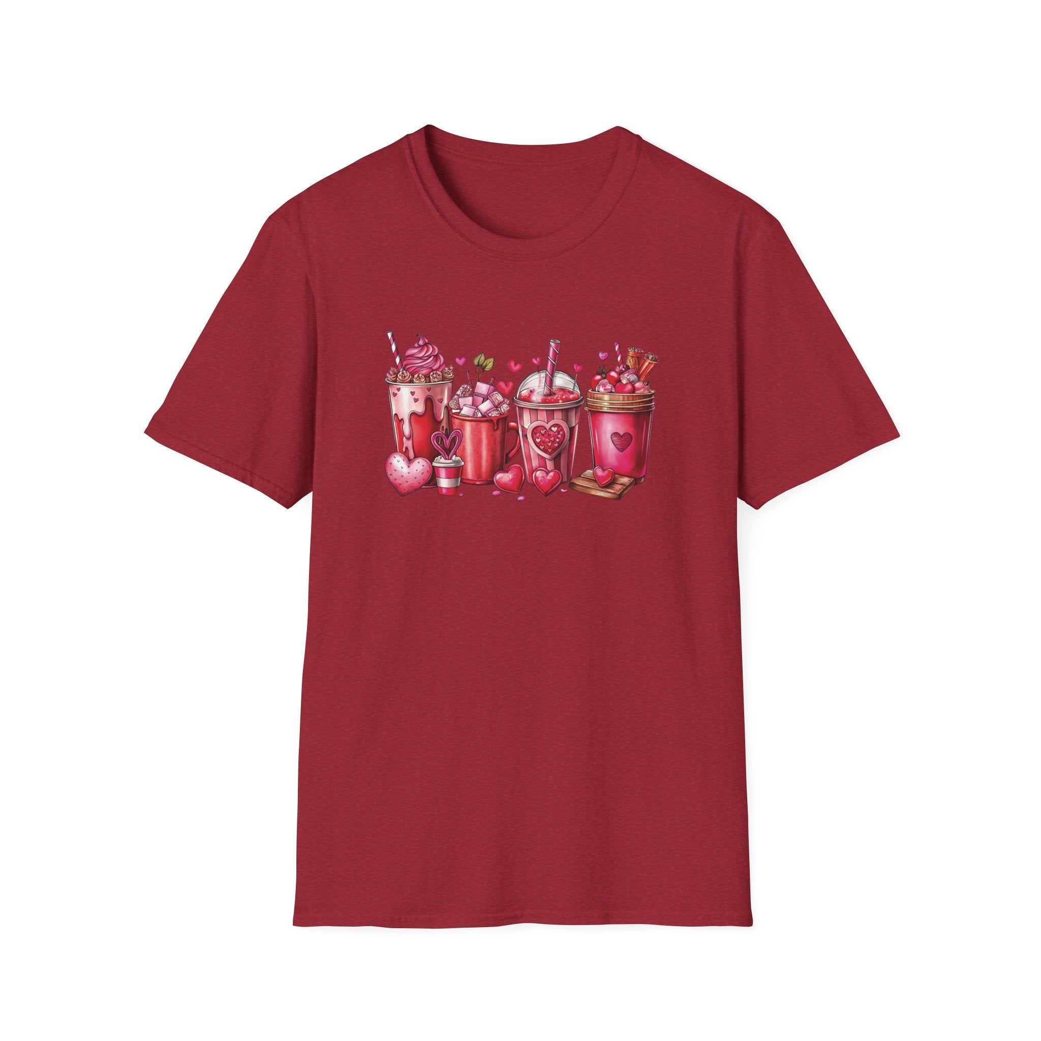 Valentine’s Day Drinks Unisex T-Shirt | Cute and Festive Apparel - KoolKustoms