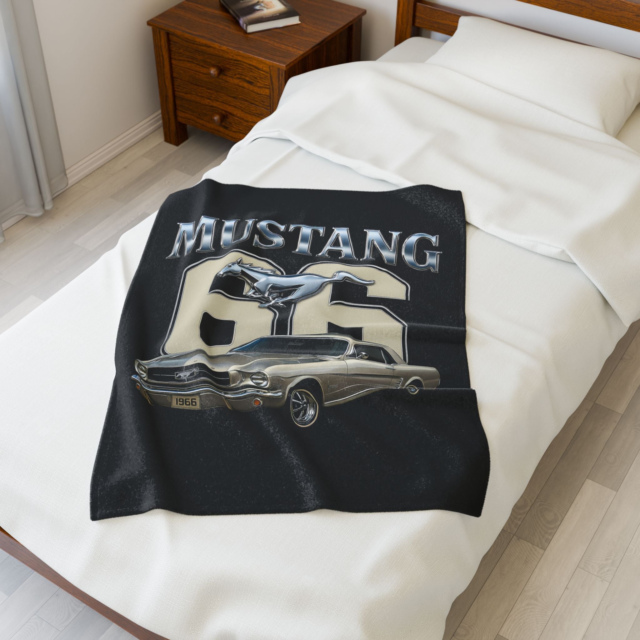 Velveteen Plush Blanket 66 Mustang - KoolKustoms